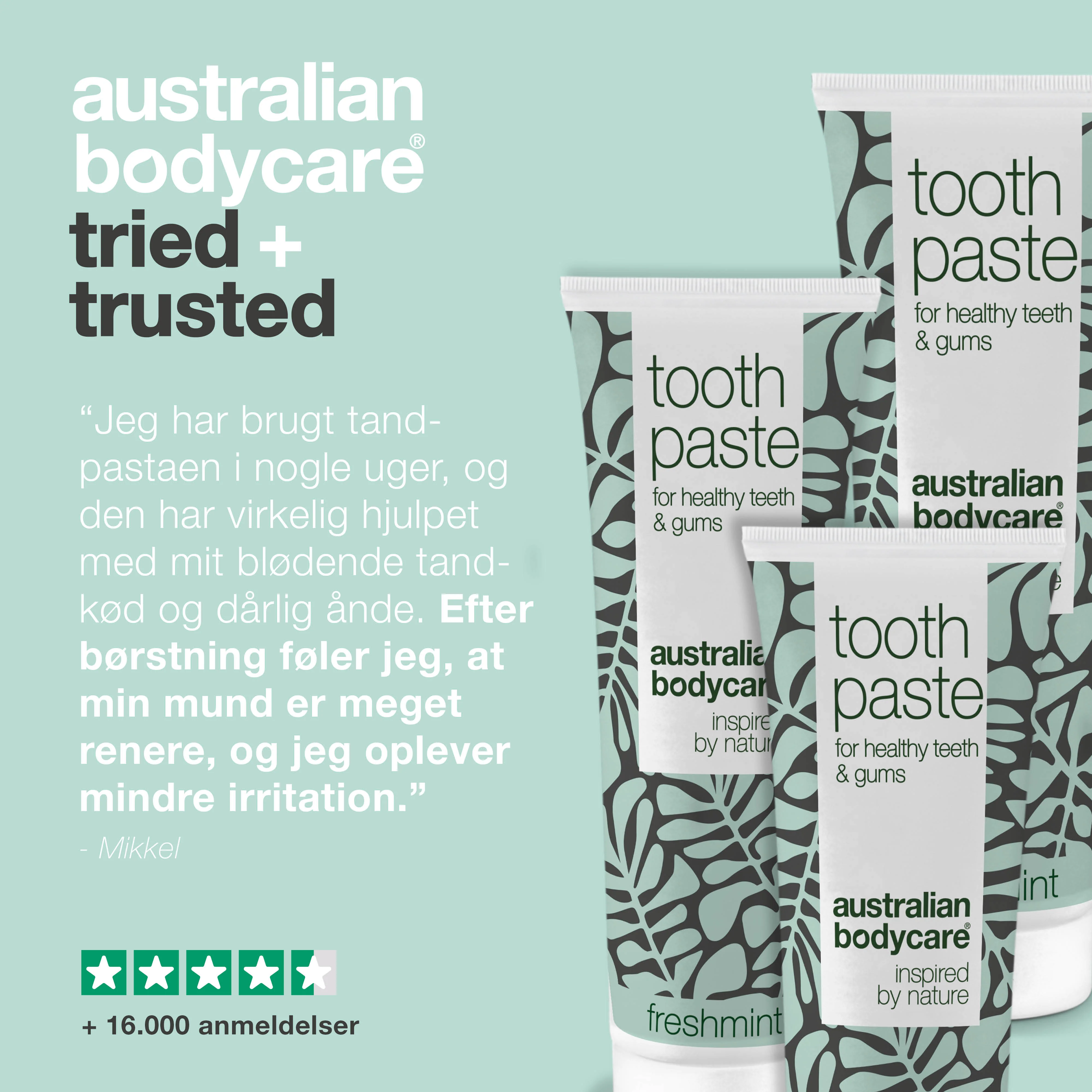 3 stk. Tea Tree Oil Tandpasta Freshmint — Til daglig pleje ved paradentose, svamp og tandkødsbetændelse - Image 5