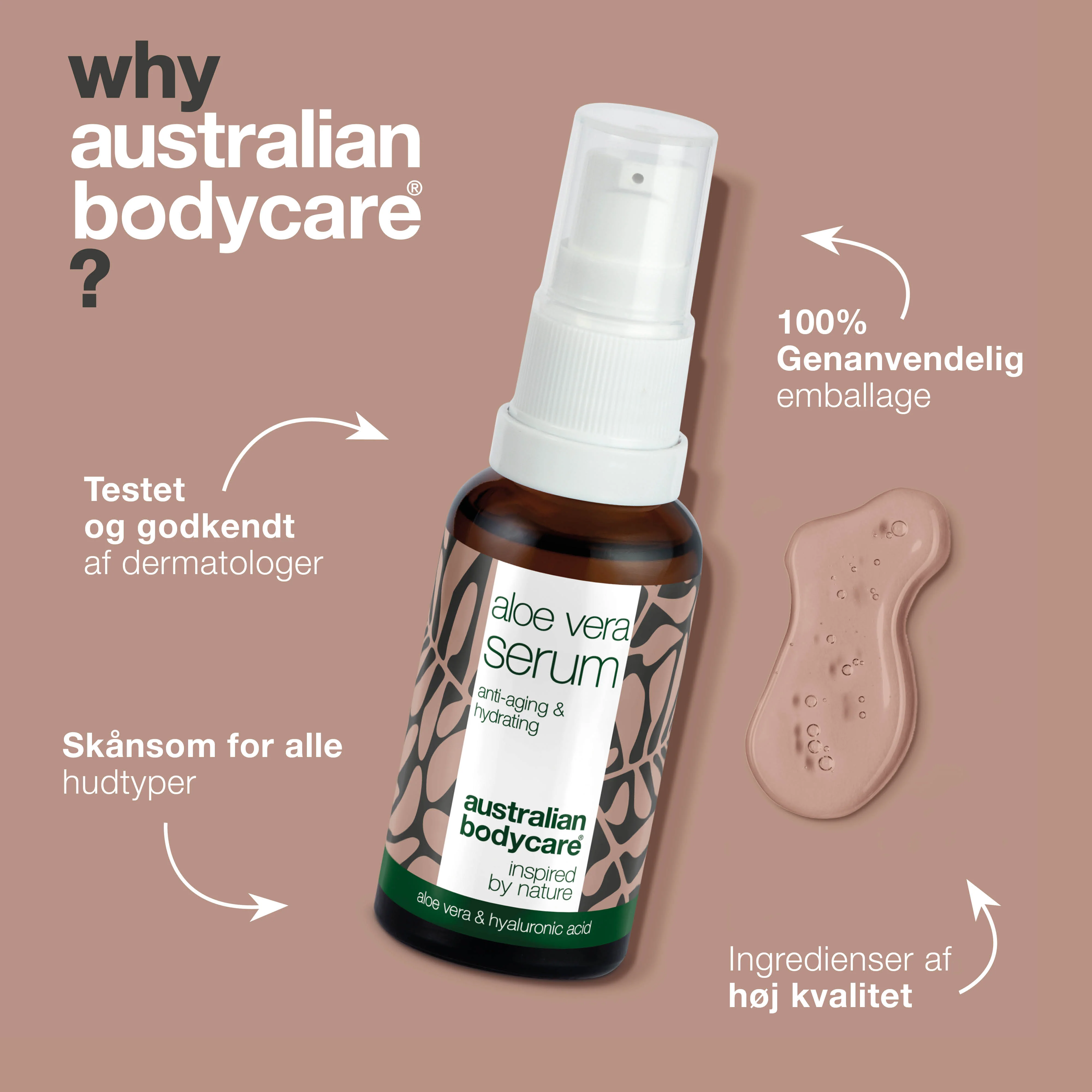 Aloe Vera & E-vitamin Serum – Reducerer rynker og fugter — Aloe Vera & E-vitamin Serum udjævner fine linjer og giver glød. Med hyaluronsyre, vitamin E og Kakadu Plum for fast og fugtmættet hud. - Image 4
