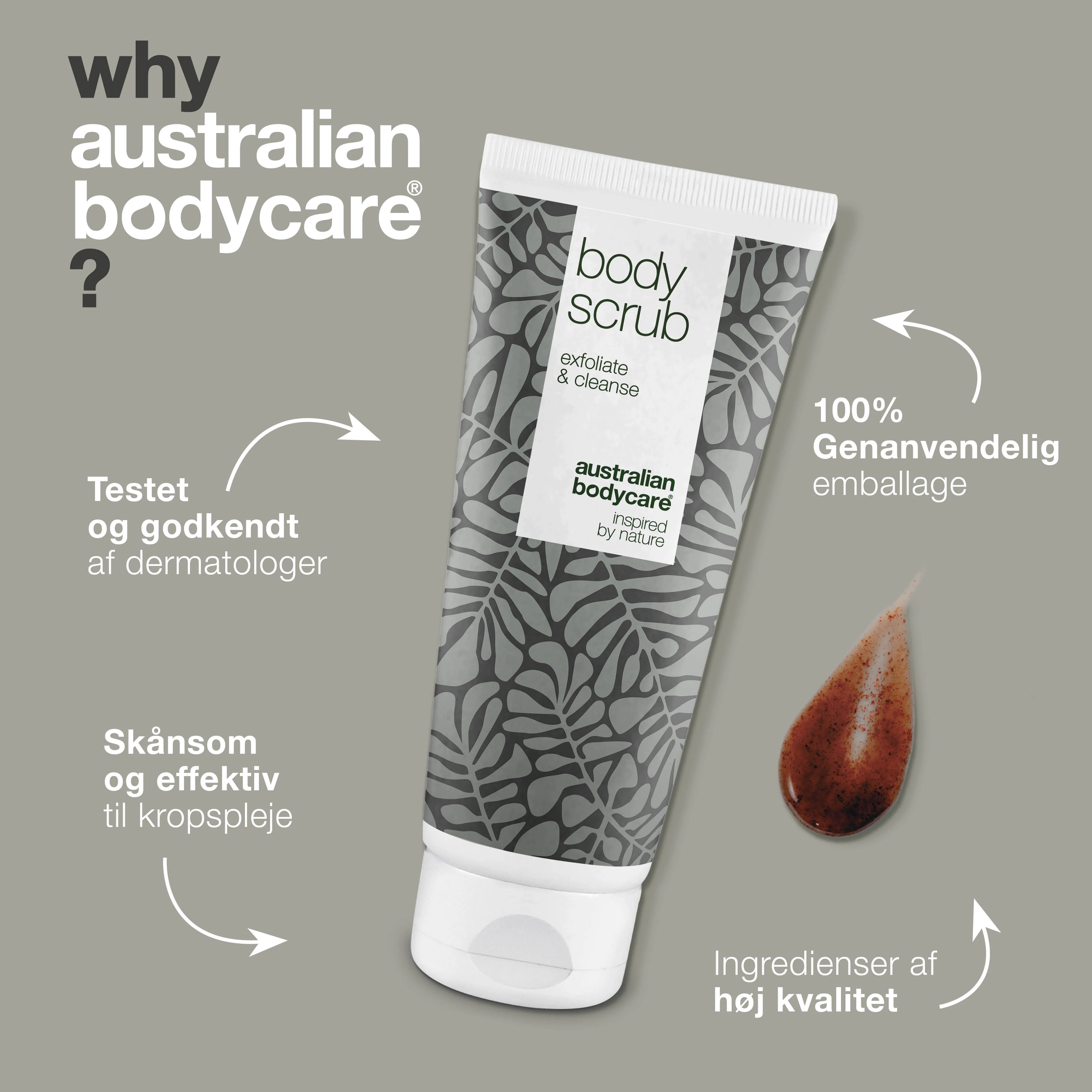 Body Scrub til bumser og uren hud på kroppen — Eksfoliering med 100% naturlig Tea Tree Oil - Også til intim brug - Image 4