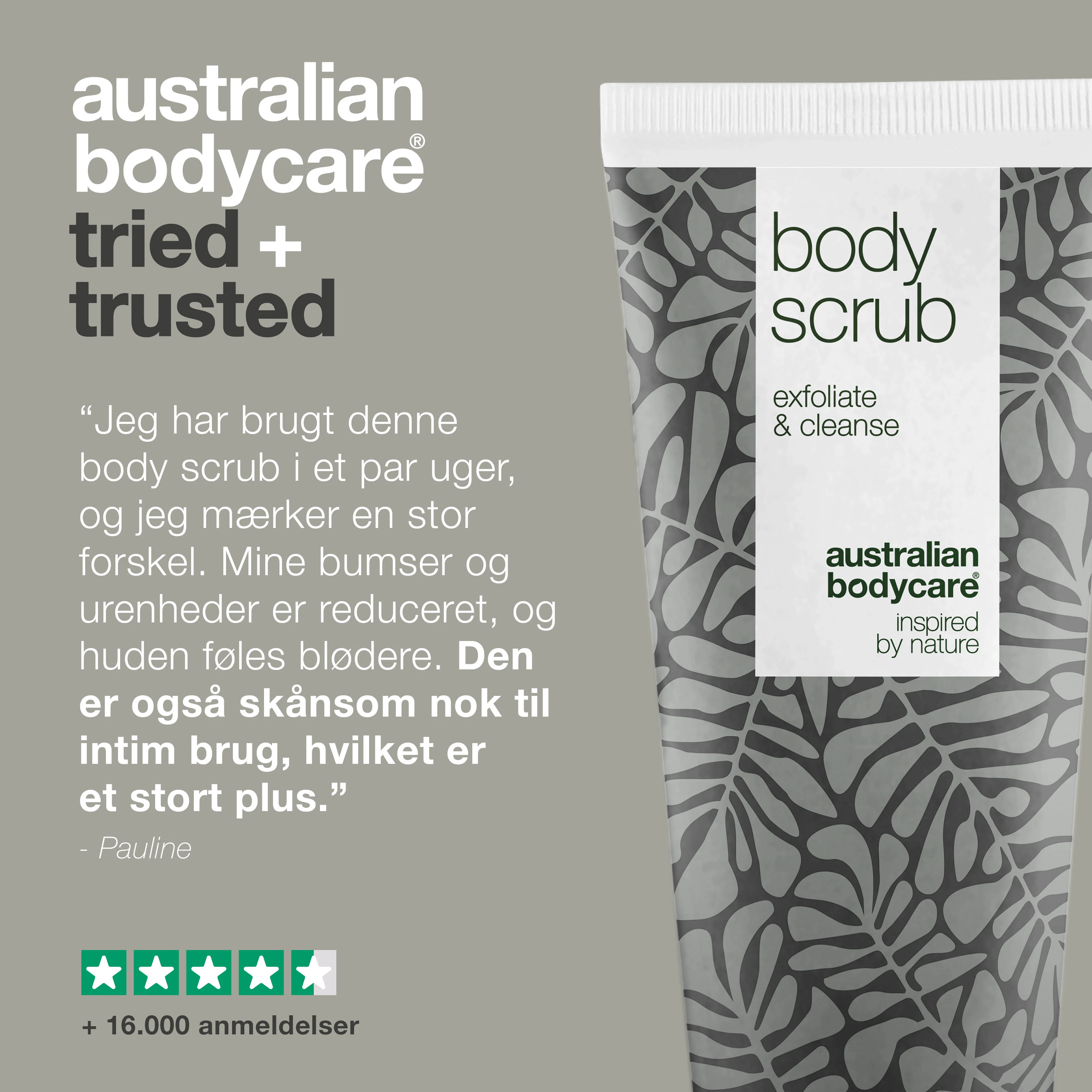 Body Scrub til bumser og uren hud på kroppen — Eksfoliering med 100% naturlig Tea Tree Oil - Også til intim brug - Image 5
