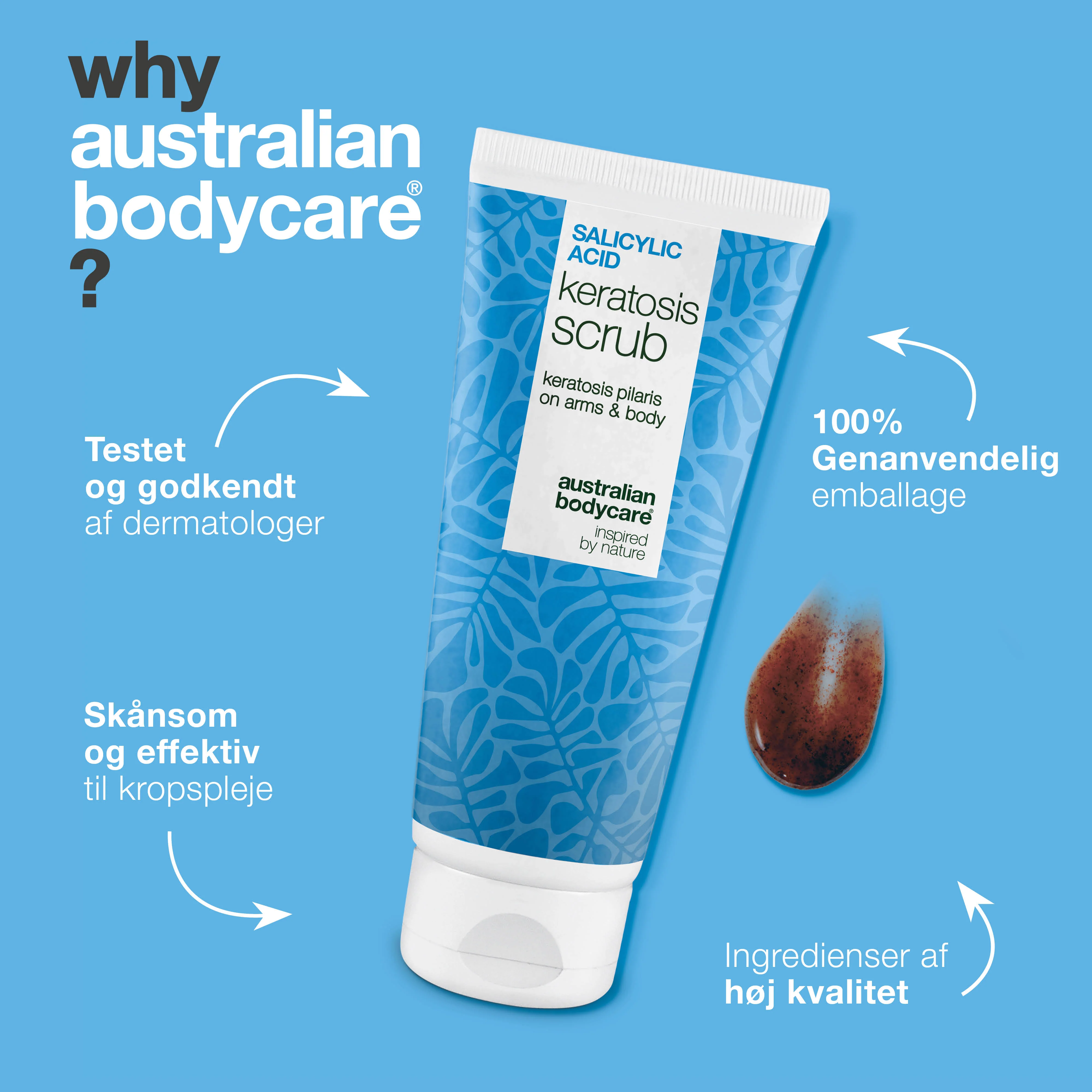 Keratosis Pilaris Body Scrub mod ru hud og knopper — Keratosis Pilaris Body Scrub mod ru hud og knopper. Eksfolierer og blødgør med salicylsyre, glykolsyre og glycerin. - Image 4