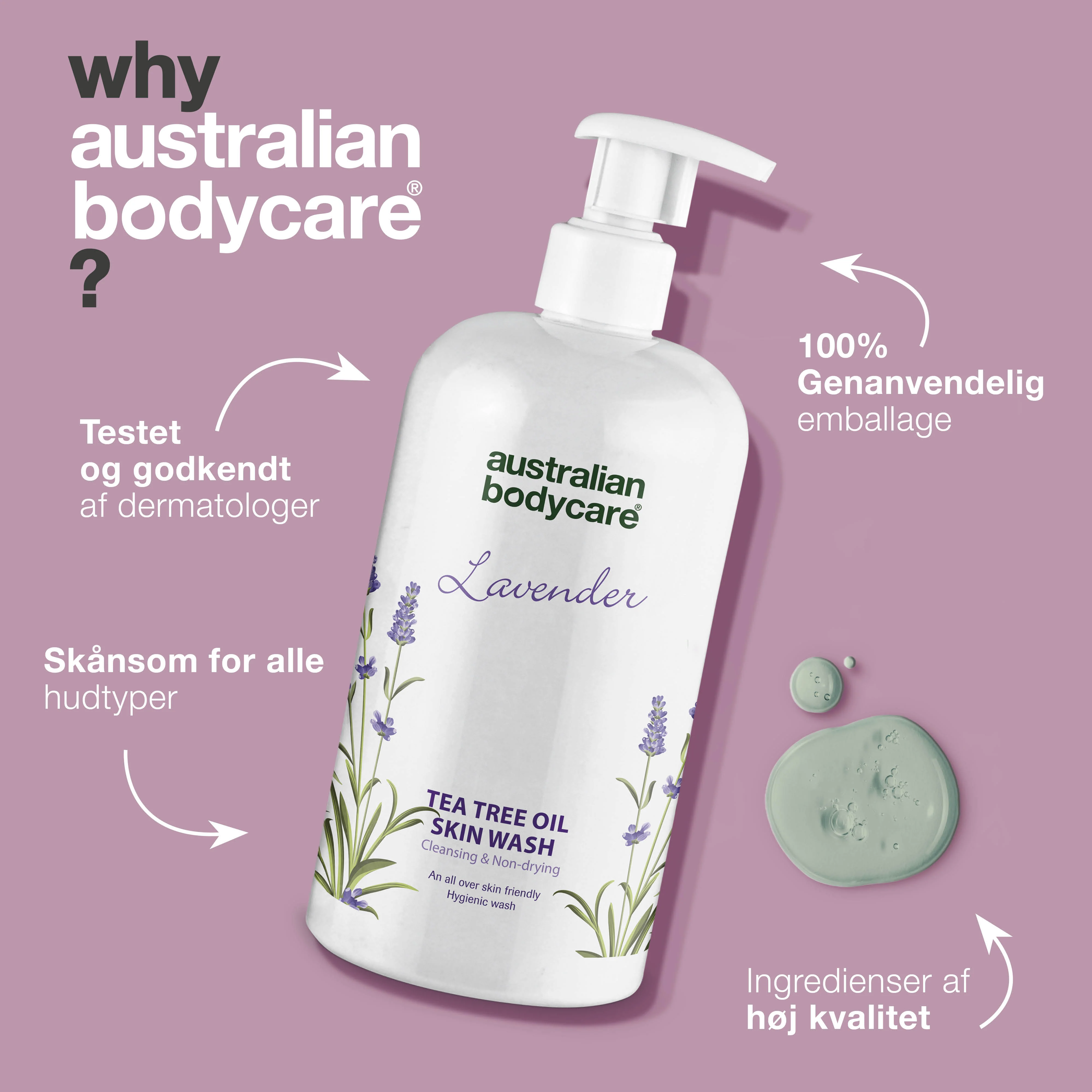 Professionel Lavendel Skin Wash — Professionel Showergel med Tea Tree Oil og Lavendel til daglig kropsvask - Image 4