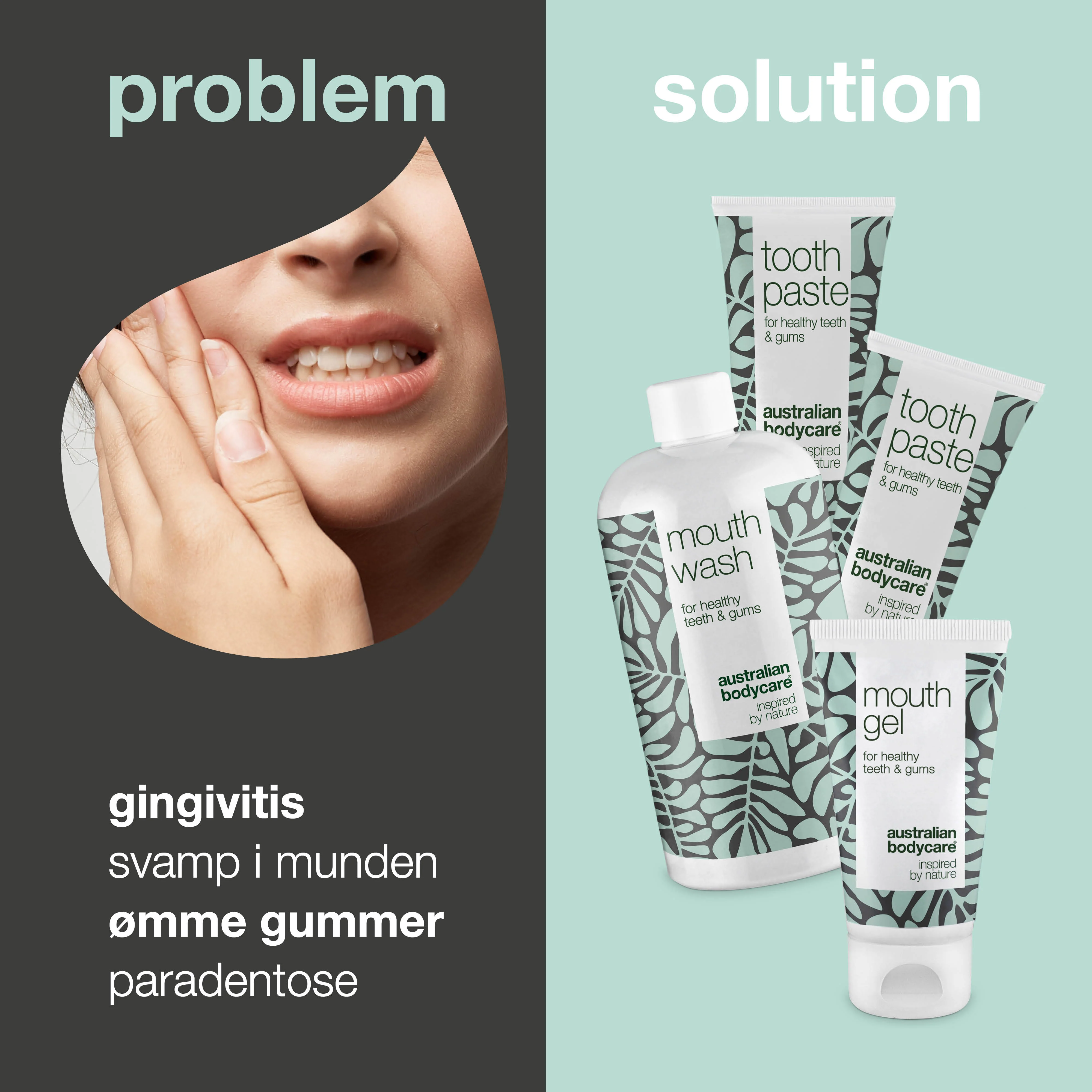 Mundpakken med 4 produkter med Tea Tree Oil — Til daglig pleje ved mundsvamp, paradentose og tandkødsbetændelse - Image 2