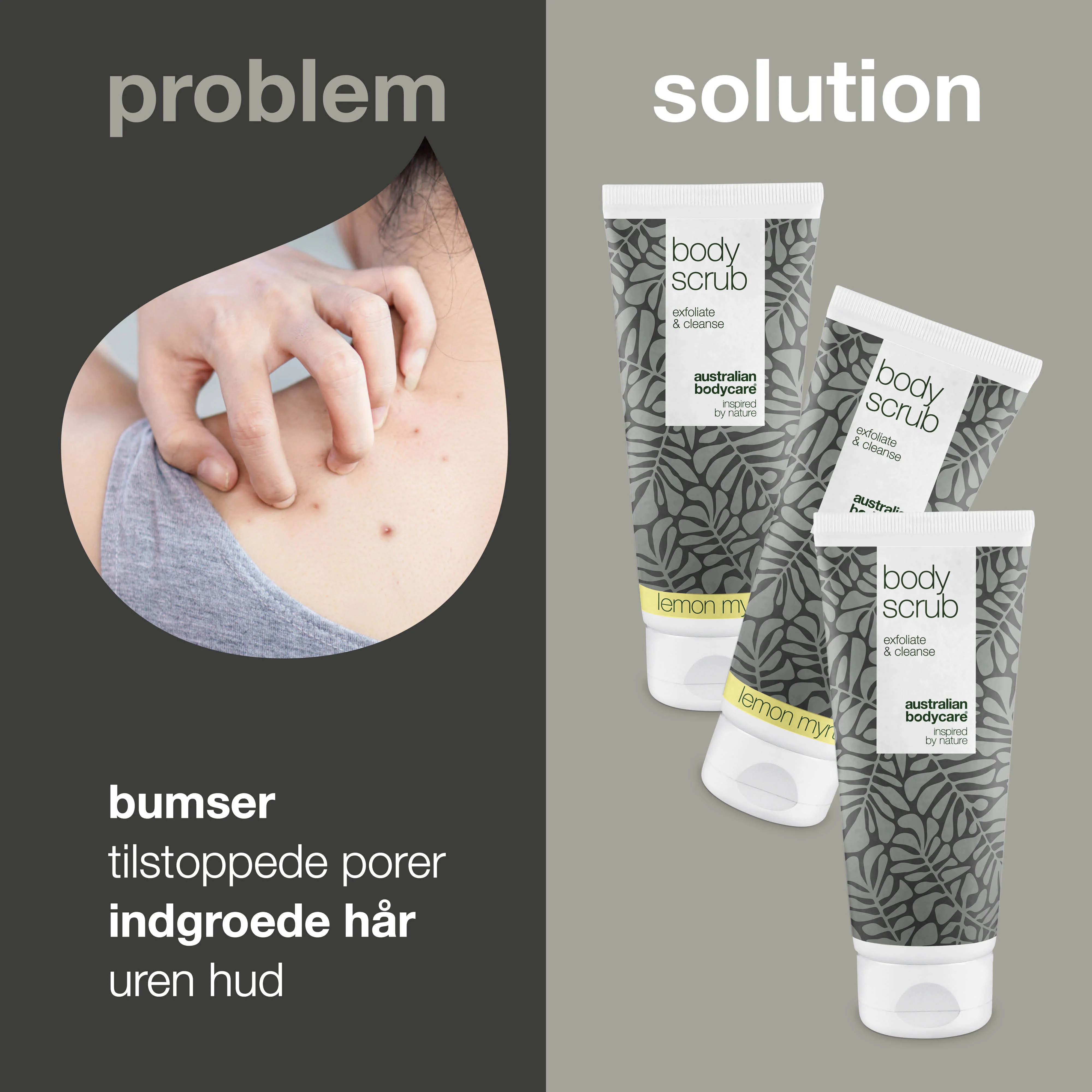 3 for 2 Body Scrub - pakketilbud — Pakketilbud med 3 body scrubs (200 ml): 2x Lemon Myrtle & 1x Tea Tree Oil - Image 2