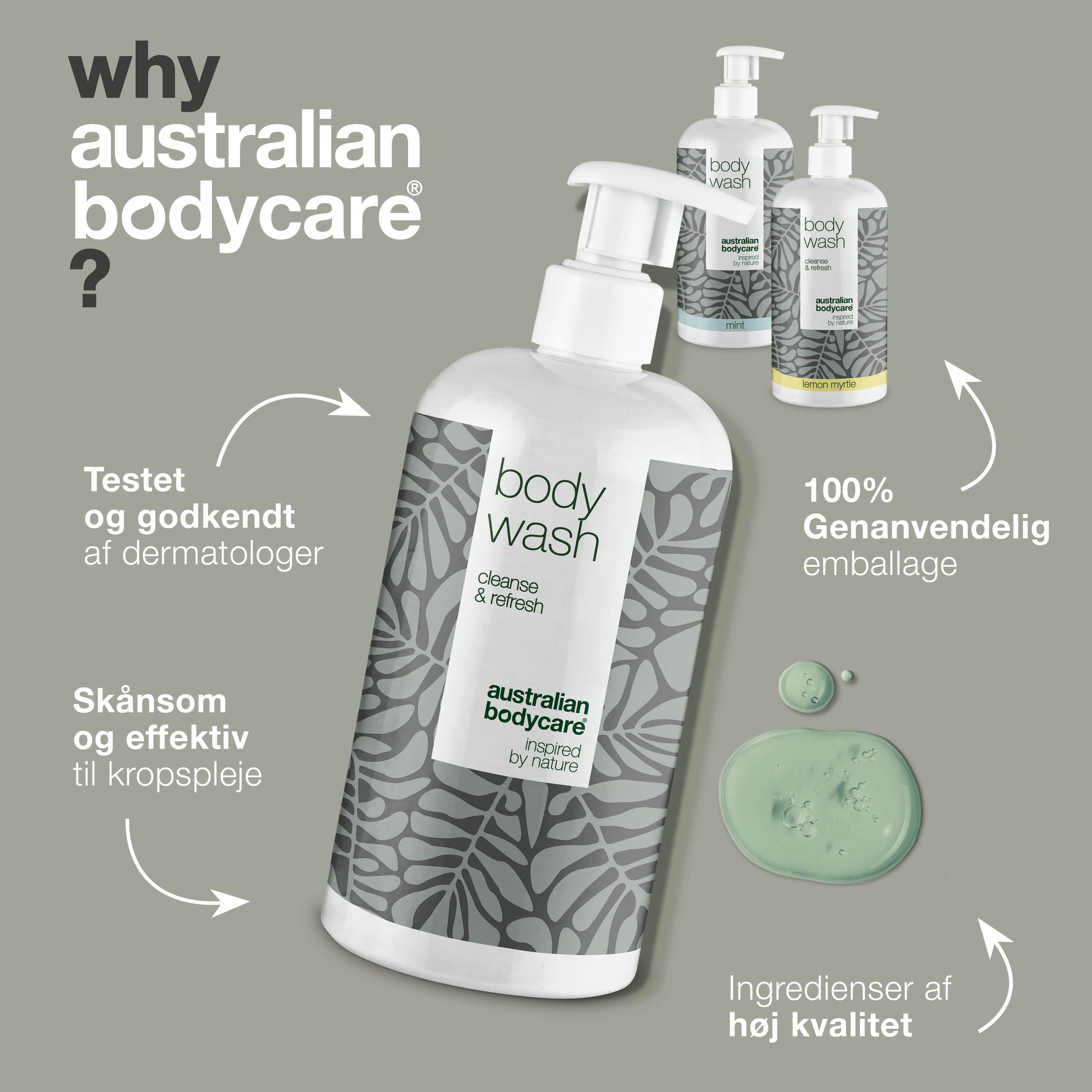 3 for 2 Body Wash 500ml - pakketilbud — Pakketilbud med 3 body wash (500 ml): Tea Tree Oil, Lemon Myrtle & Mint - Image 4