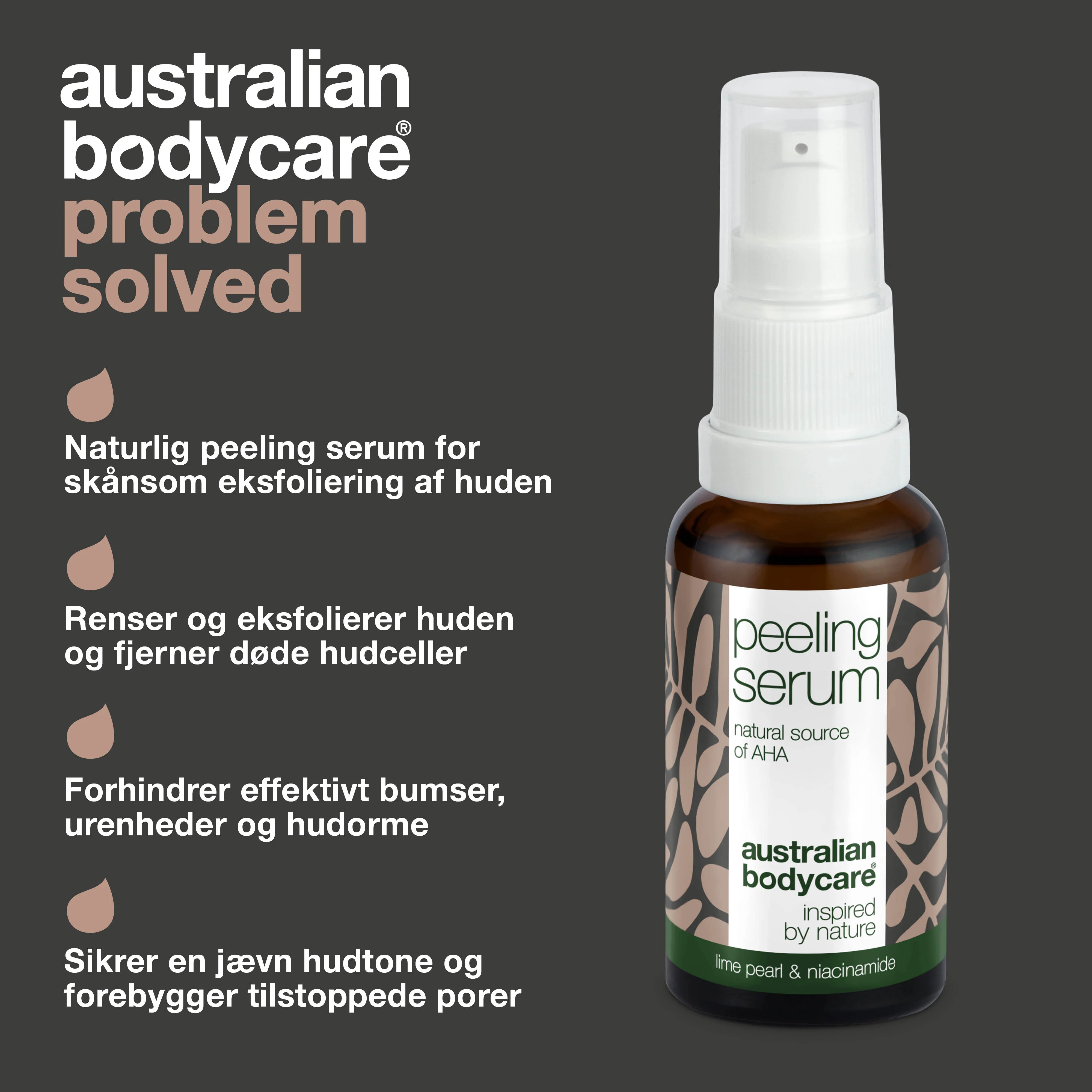 AHA Peeling Serum – Eksfoliering for glattere og friskere hud — AHA Peeling Serum fjerner døde hudceller, udjævner hudens tekstur og giver en sund glød. Med Lime Pearl, Niacinamid og Allantoin. - Image 3