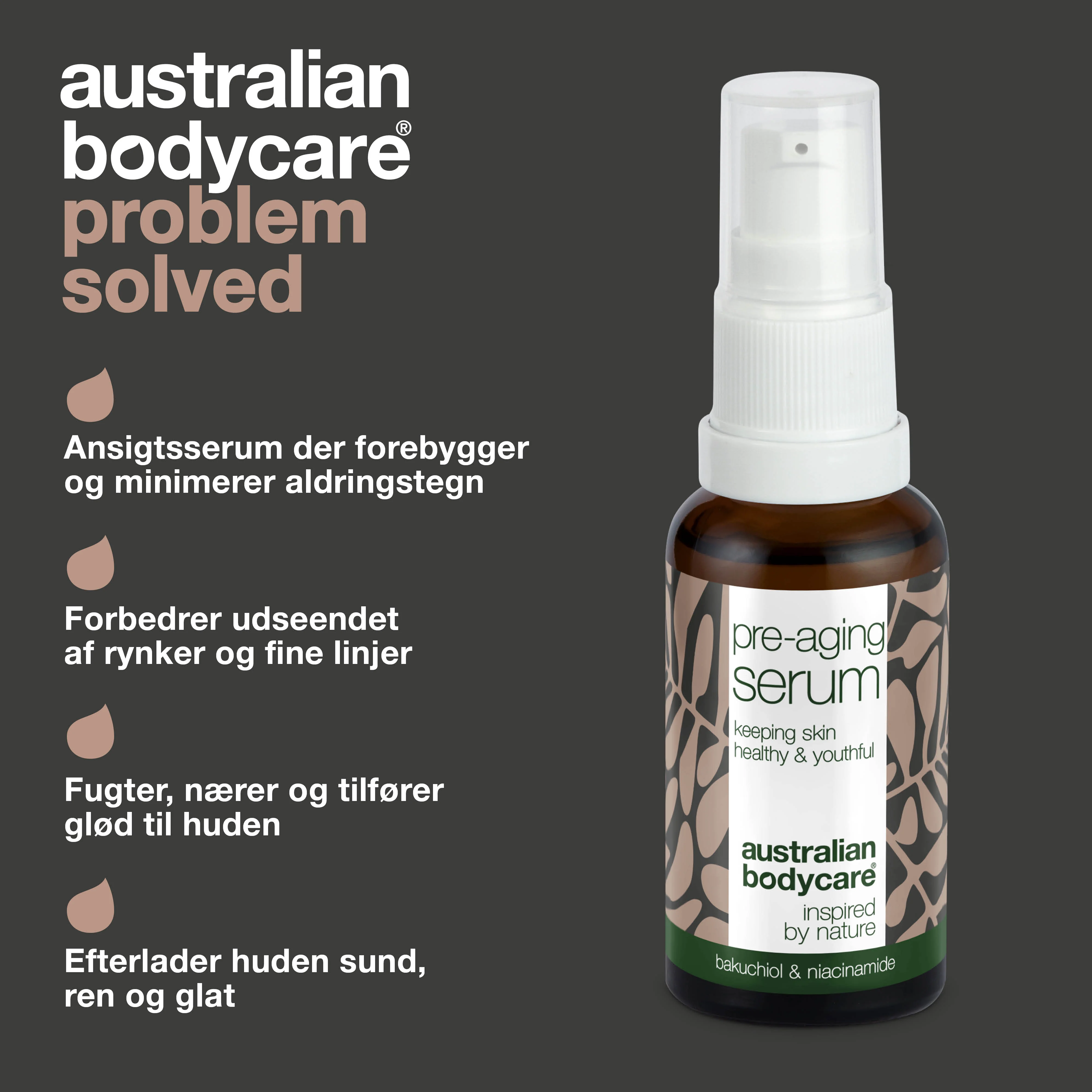 Pre-aging Serum – Forebyg rynker og fine linjer — Pre-aging Serum bekæmper alderstegn og giver fast hud med Peptider, Koffein og Hyaluronsyre. Udjævner linjer og tilfører intensiv fugt. - Image 3