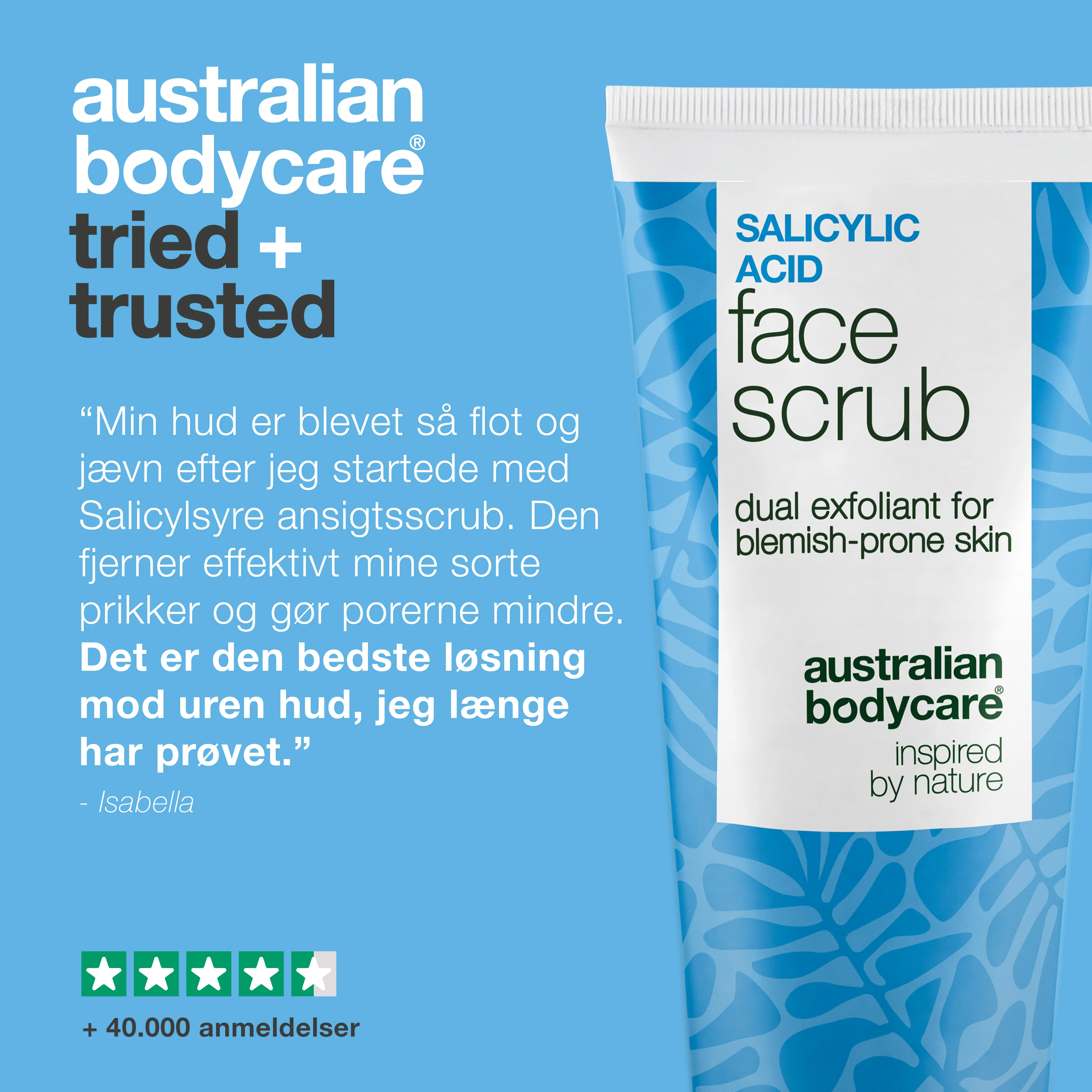 Salicylsyre ansigtsscrub mod uren hud og bumser — Ansigtsscrub mod uren og fedtet hud, blackheads og bumser. Fjerner døde hudceller og overskydende olie. Med effektiv salicylsyre og succinsyre. - Image 5