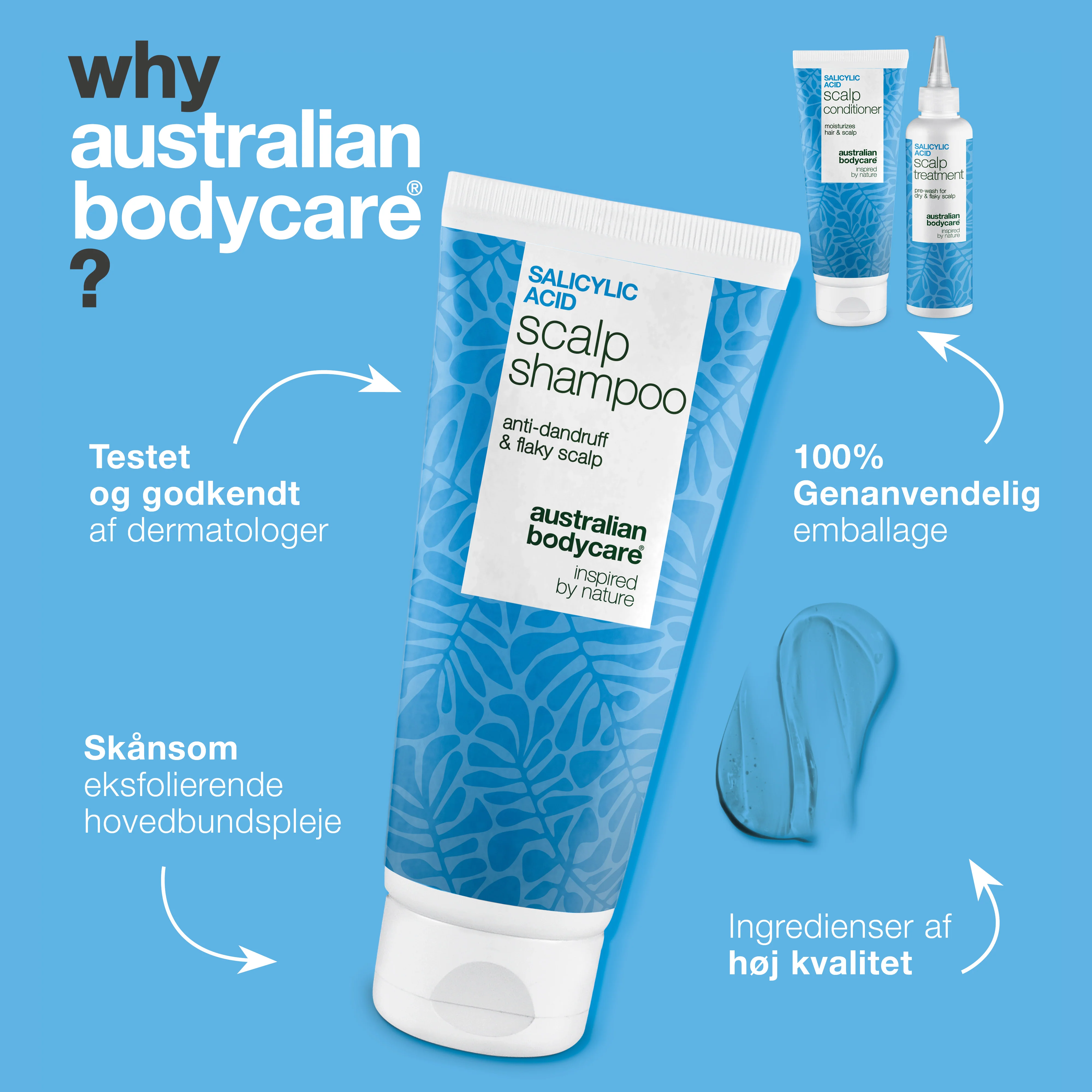 Pakke mod tør og kløende hovedbund med salicylsyre — Shampoo, balsam og kur mod kløende hovedbund. 3-trins rutine med salicylsyre, der fjerner skæl og lindrer irritation effektivt og naturligt. - Image 4