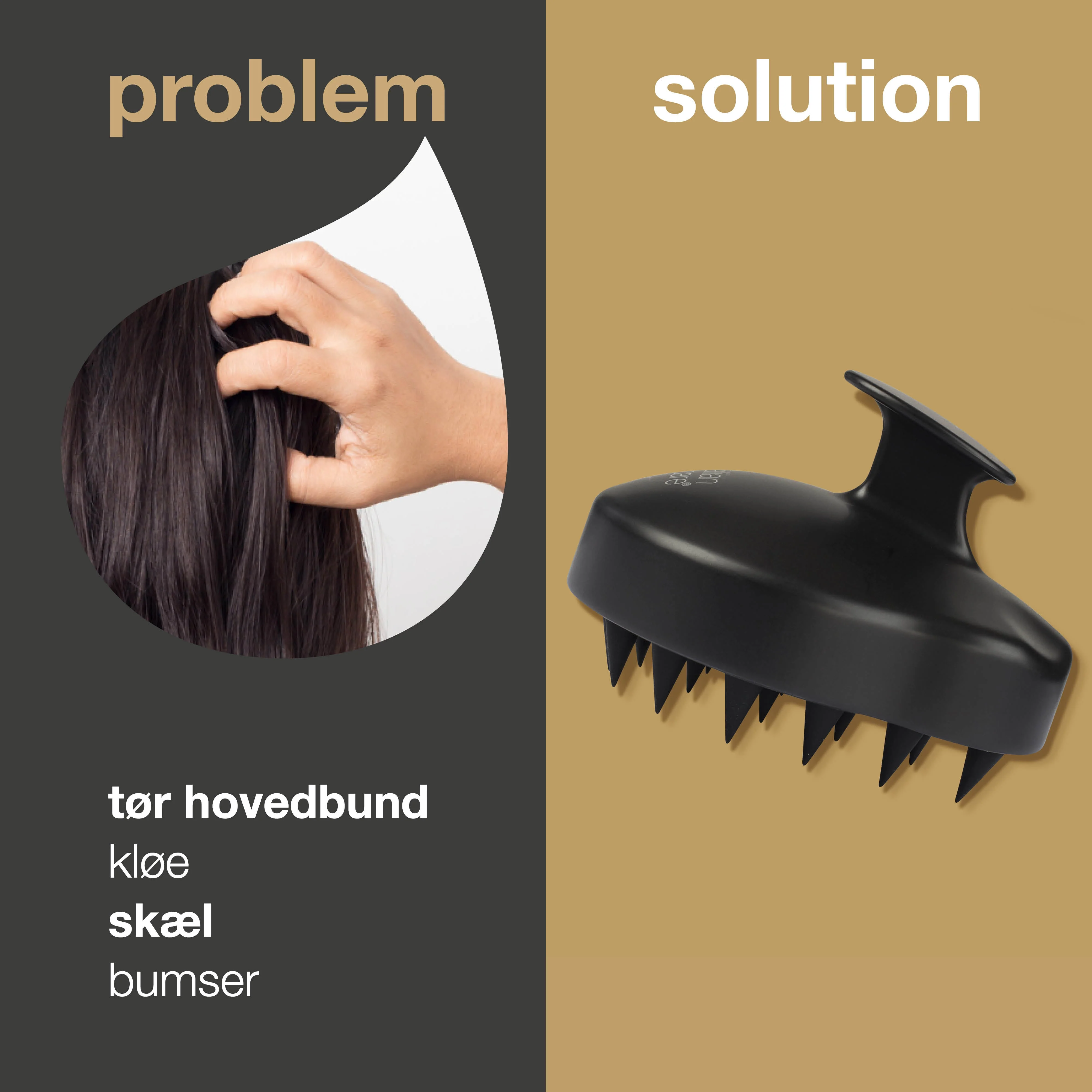 Hovedbundsbørste til tør hovedbund og ved hårtab — Hovedbundsmassage til skæl, tør hovedbund og ved hårtab - Image 2