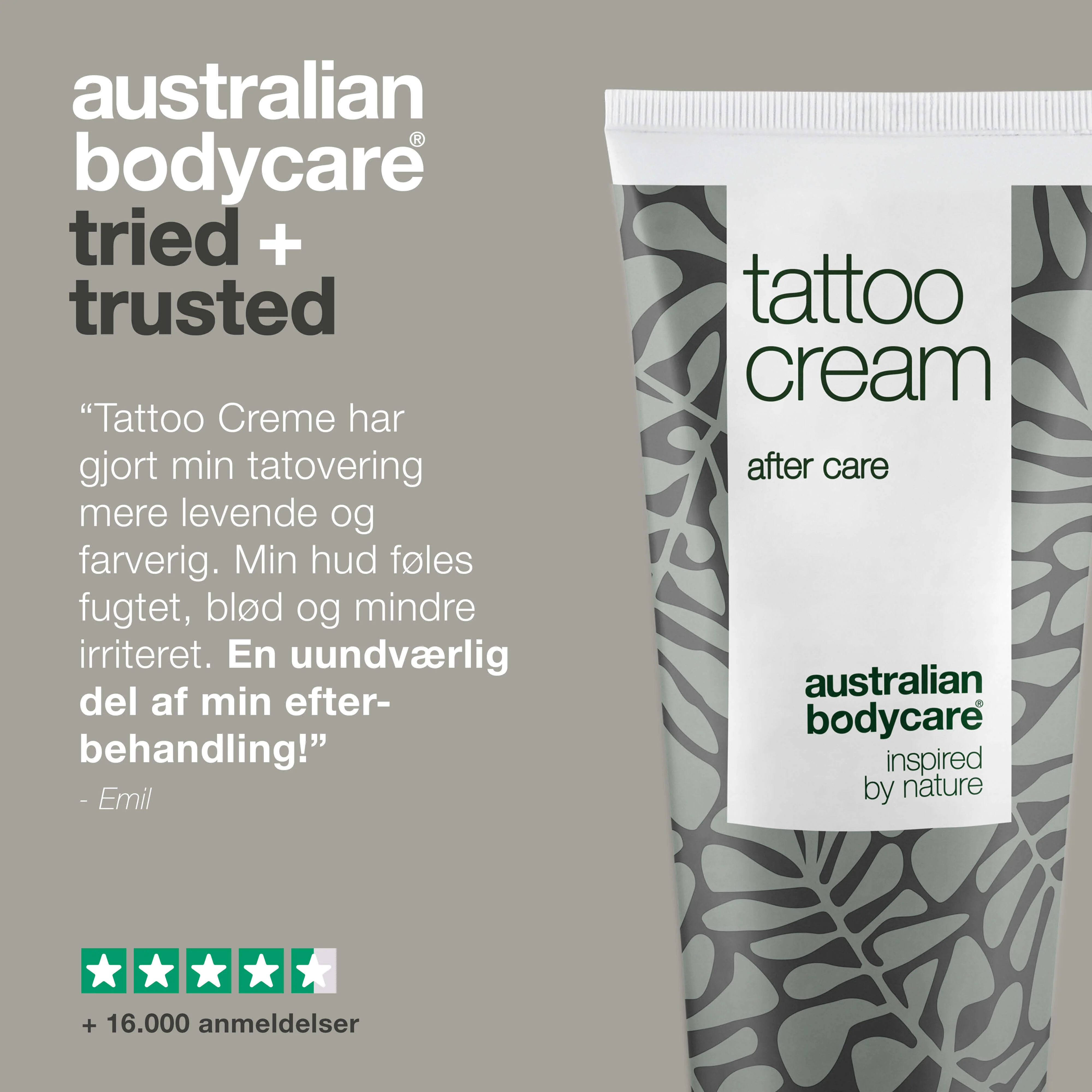 Tattoo Creme – Fugter, beroliger og bevarer farven — Tattoo Creme med Panthenol og Ricinusolie fugter, beskytter og plejer både nye og gamle tatoveringer. Holder farverne friske. - Image 5