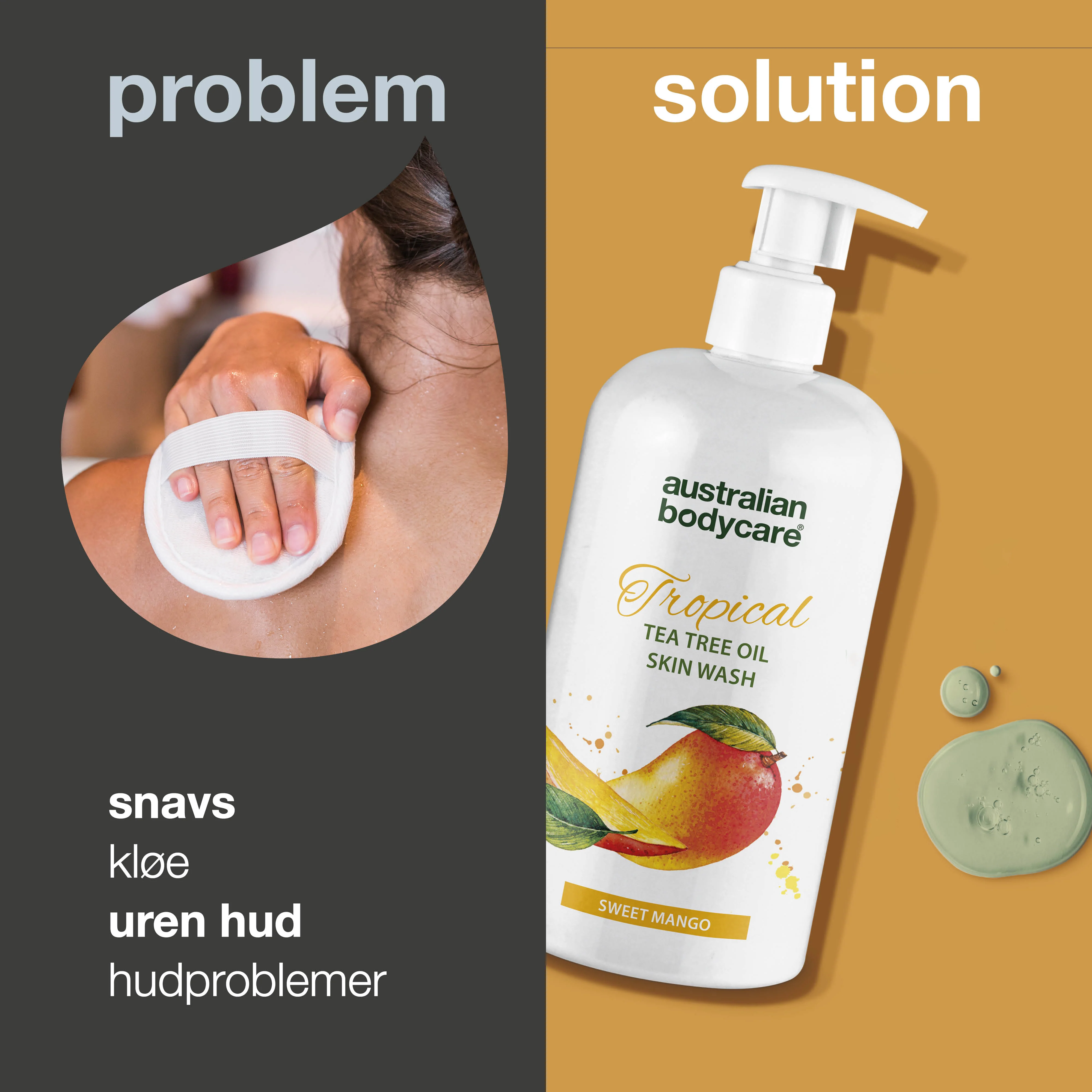 Professionel Tropical Skin Wash med mango — Body Wash med Tea Tree Oil og mango for ren og problemfri hud - Image 2